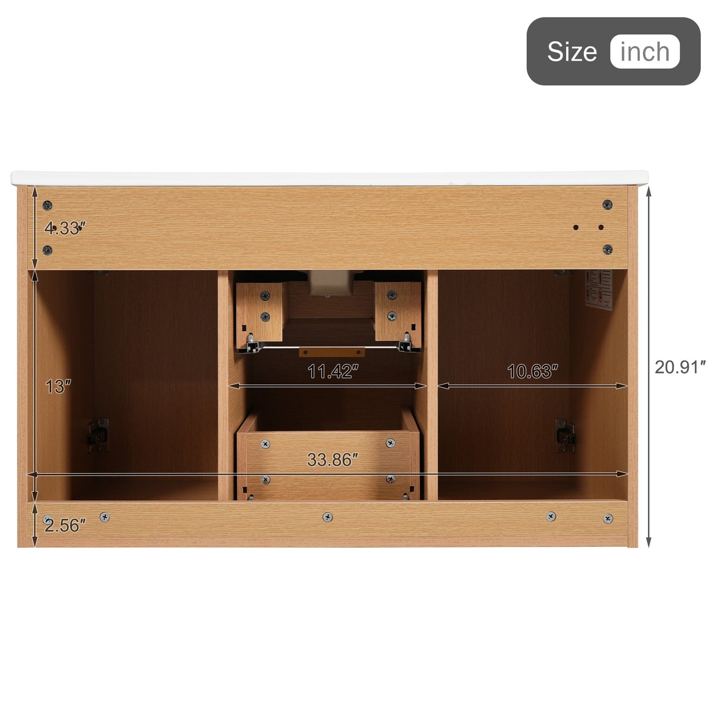 36 Inch Single Sink Bathroom Vanity with Ceramic Top