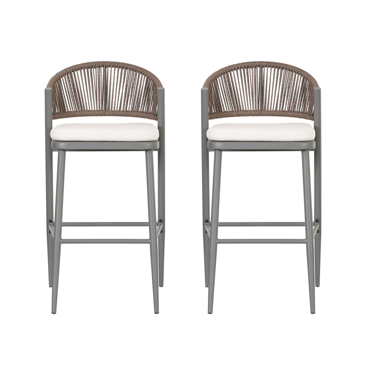 Outdoor 30.25" Seat Height Metal Frame Barstools