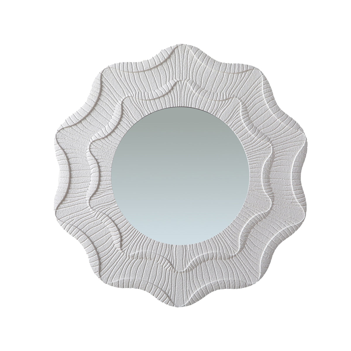 31.5 Inch Wavy Flower Wall Mirror