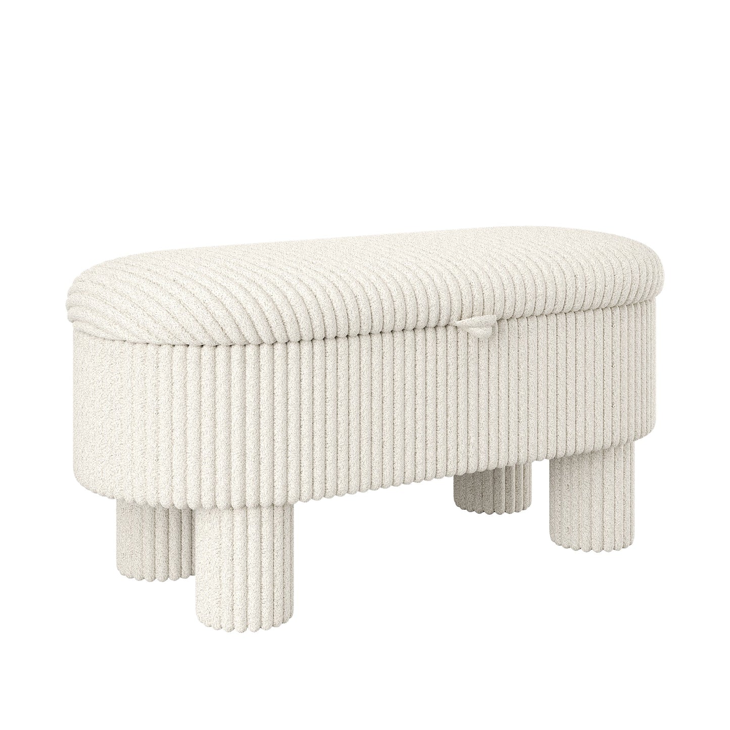 Modern Corduroy Storage Ottoman