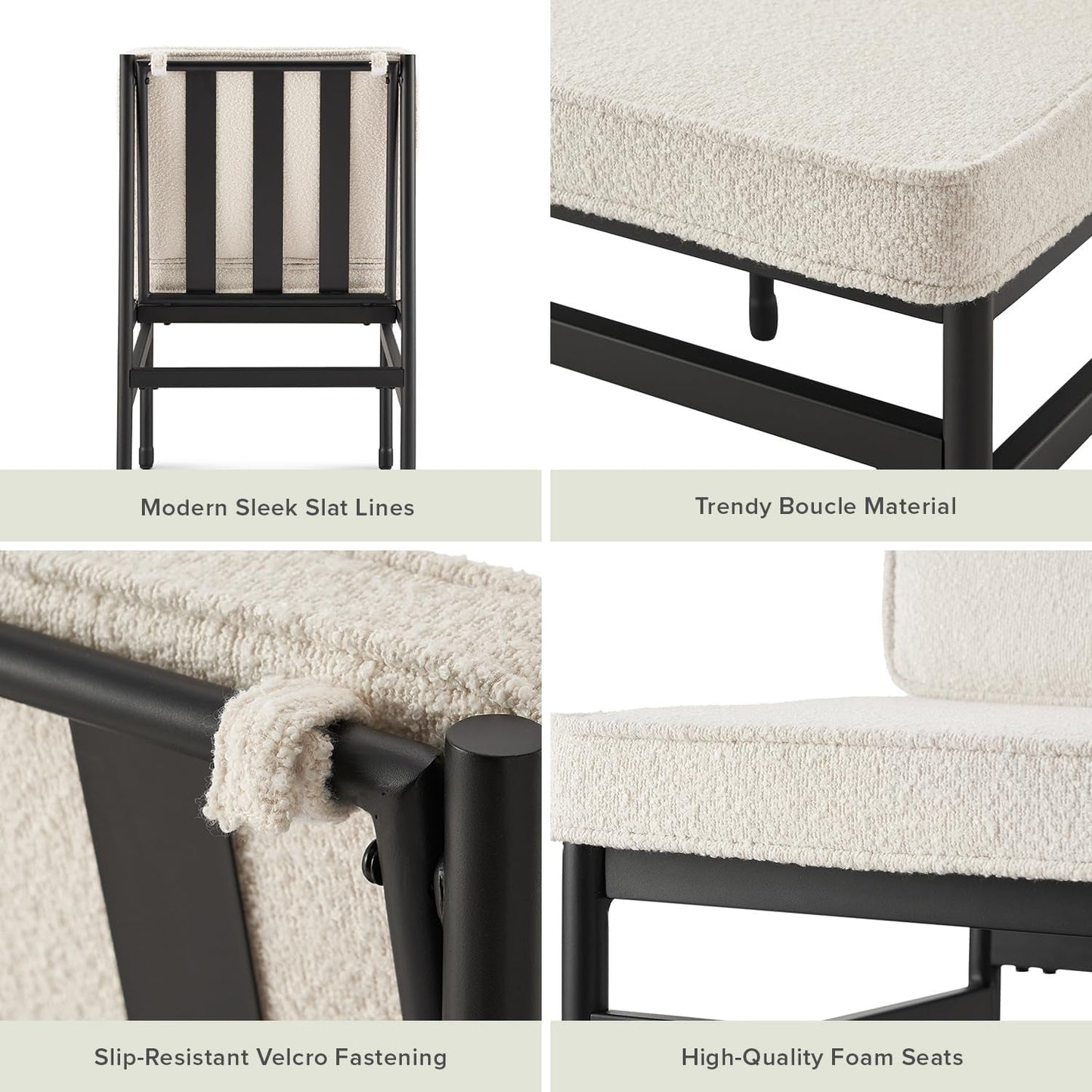 Black Dining Chairs With Removable Cushion Covers Set Of 2