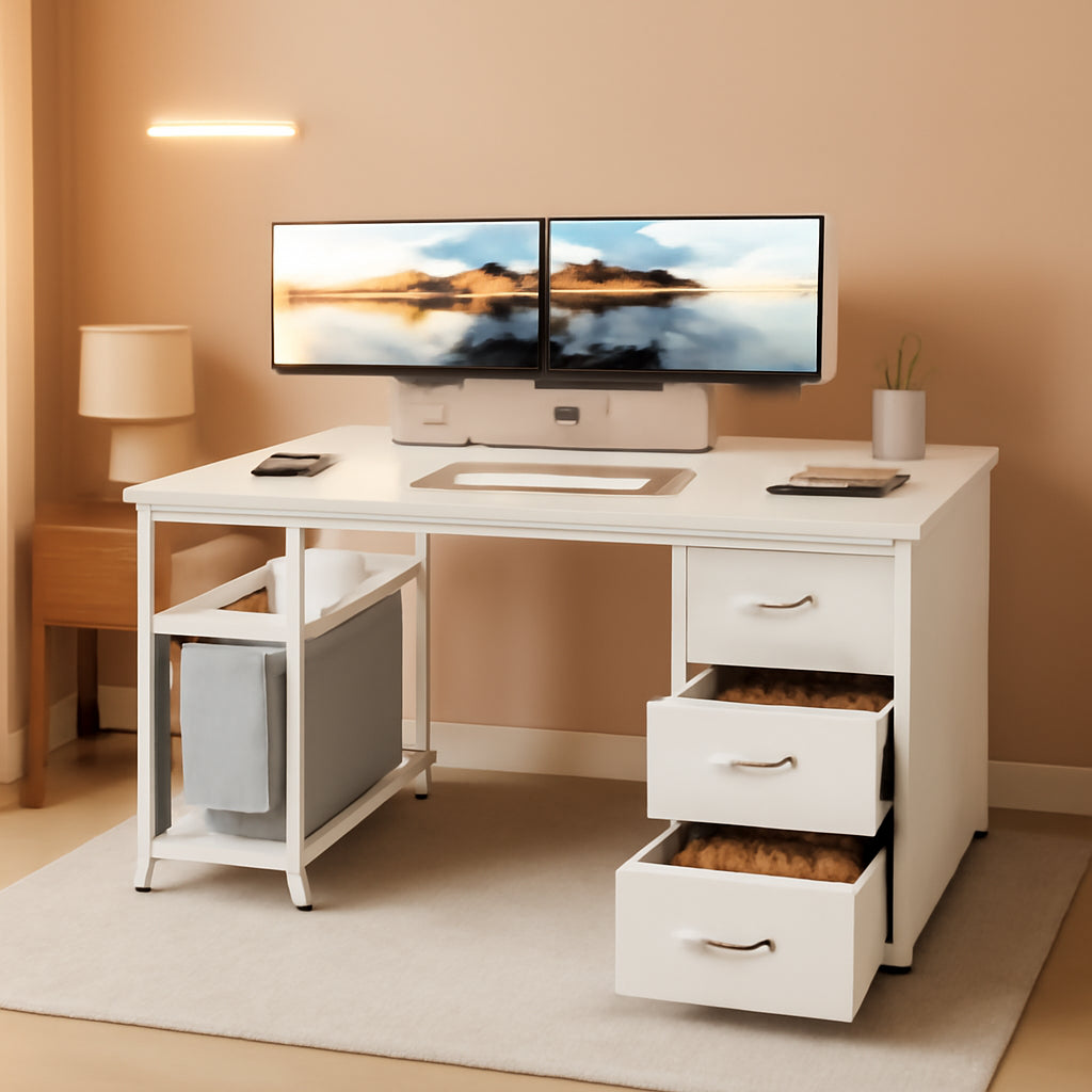 51 Inch Computer Desk With USB Outlets For Home Office