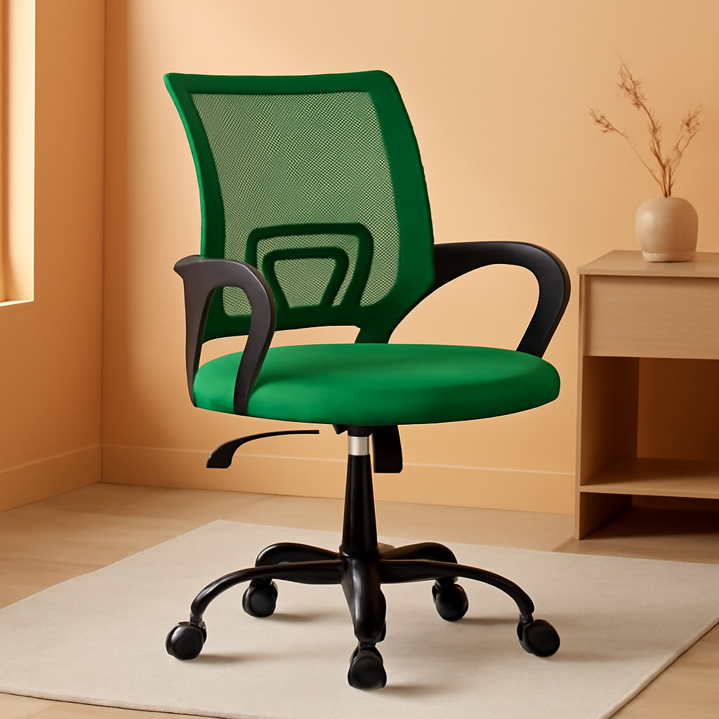Green Ergonomic Mesh Office Chair With Lumbar Support