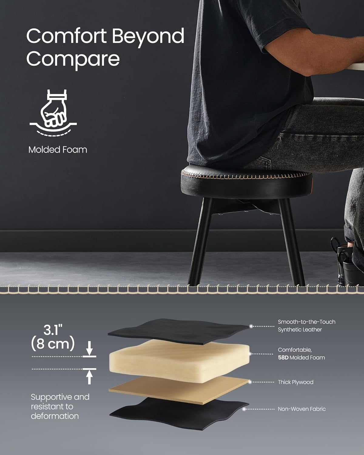 Dining Chairs Ink Black 19 Inch Tall Set Of 2 Sturdy