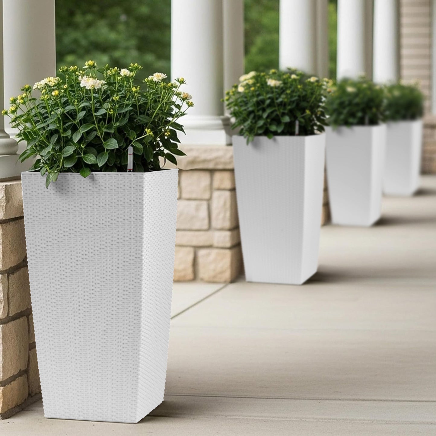 30 in Tall Large Flower Pot Planter with Self-Watering Drainage Holes
