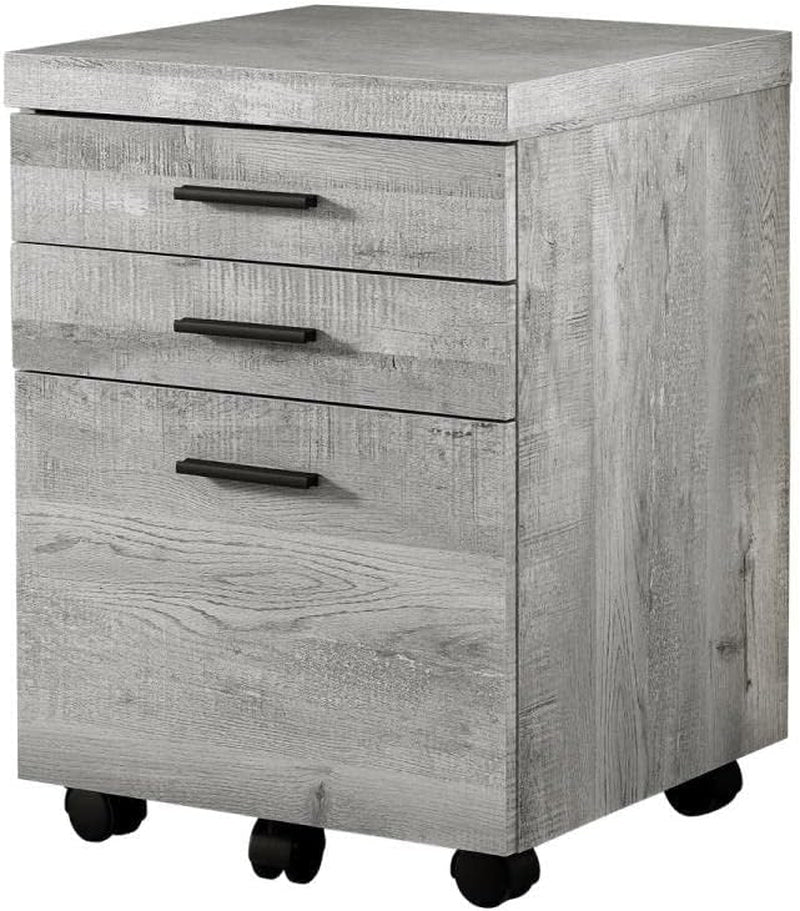 I 7401 Rolling File Cabinet 3-Drawer Gray Laminate