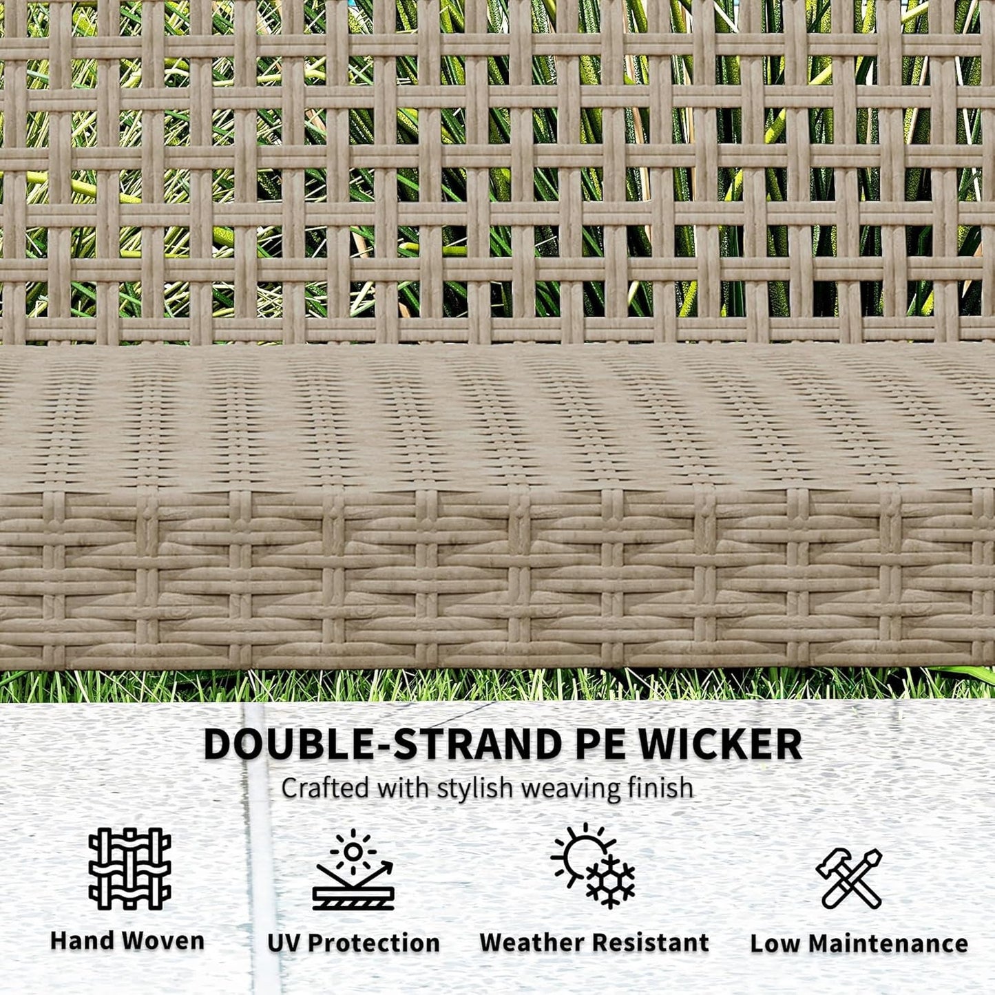 Spacious Wicker Outdoor Couch for Three Comfortable Seats
