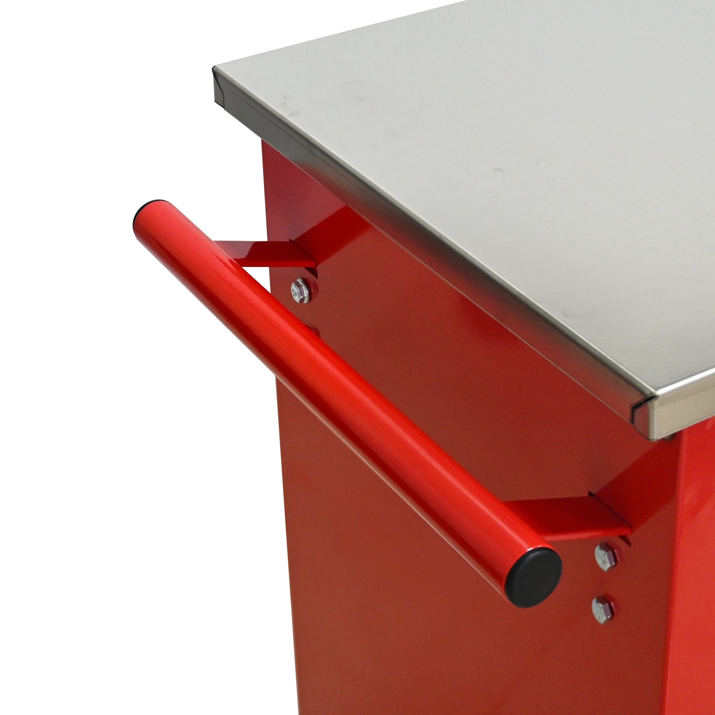 5 Drawers Multifunctional Tool Cart with Wheels,Metal Rolling Tool Cart Storage for Garage Workshop Warehouse Repair Shop--With Stainless Steel Roof--Red&Black