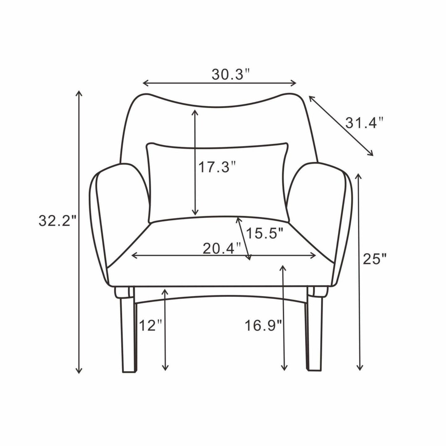 Brayden Mid Century Modern Armchair