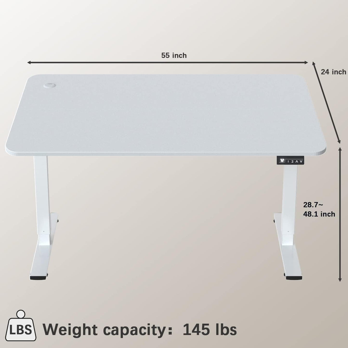 Electric Standing Desk 55x24 Inches Memory Presets
