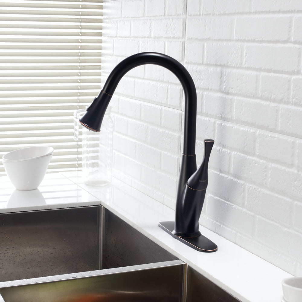 Kitchen Faucet with Pull Out Sprayer, Oil-Rubbed Bronze