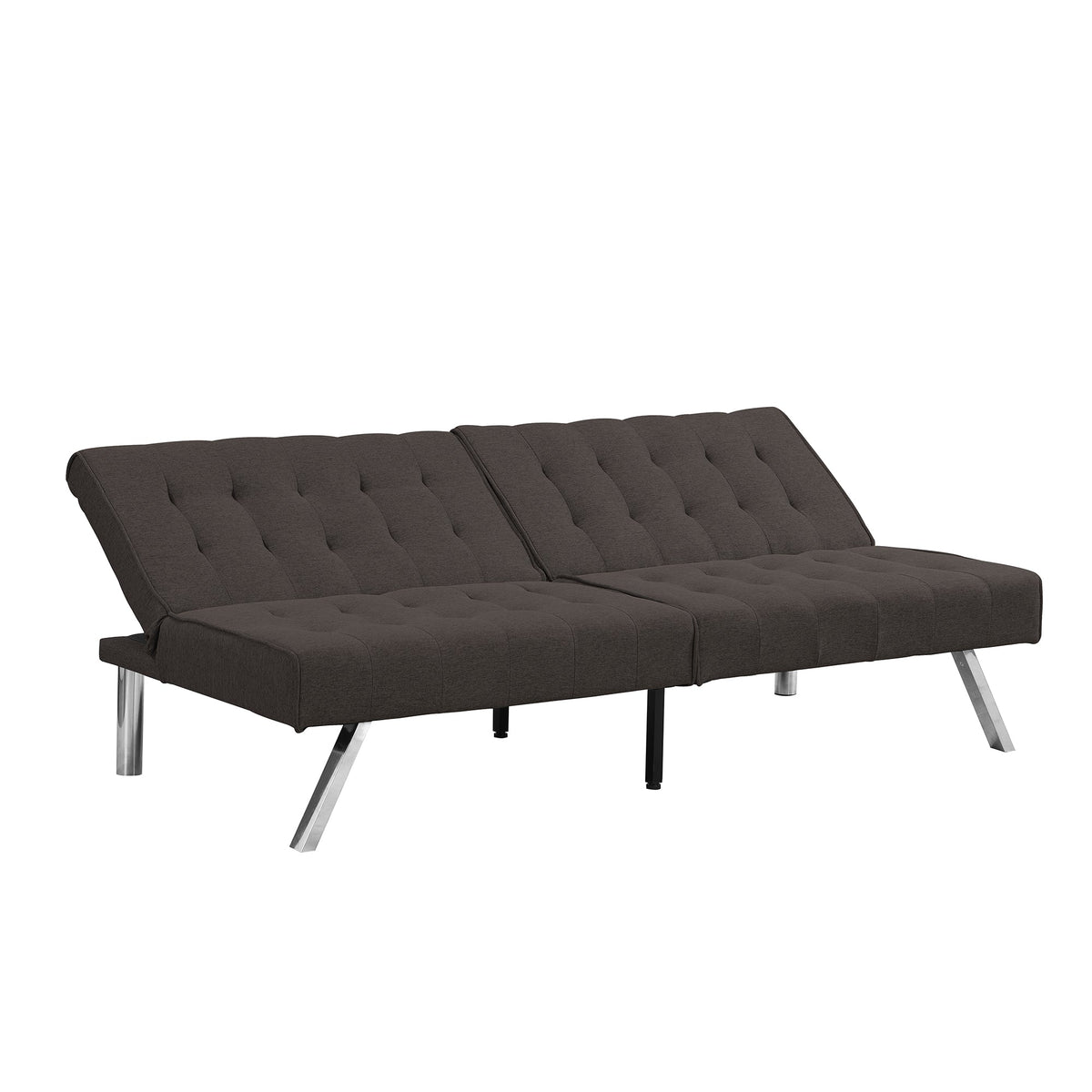Wood Frame Stainless Leg Futon Sofa Bed