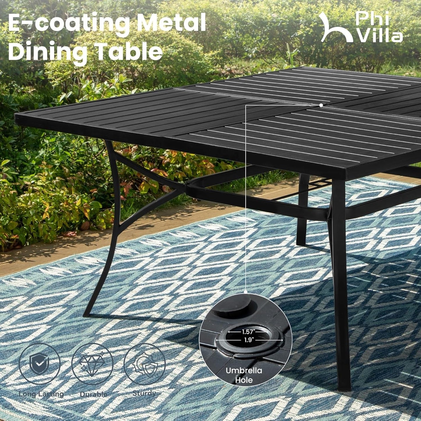 9 Piece Outdoor Dining Set Blue Patio Table With Chairs