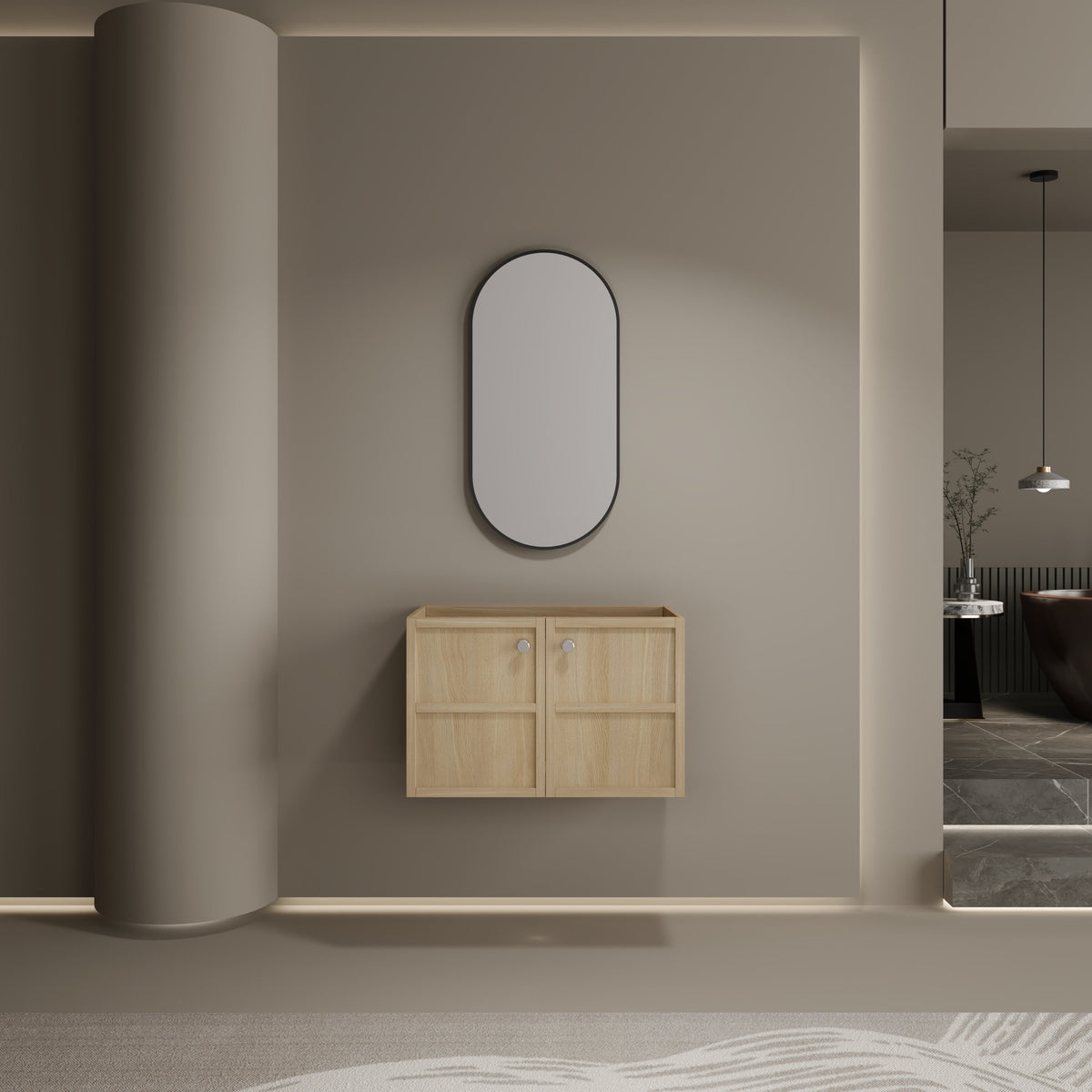 30" Wall-Mounted Bathroom Vanity with 2 Soft Closing Doors