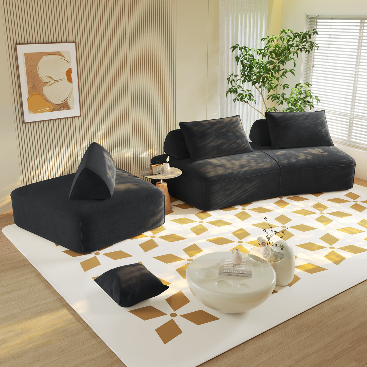 139" Modern Light Luxury Oversized Modular Sectional Sofa Set