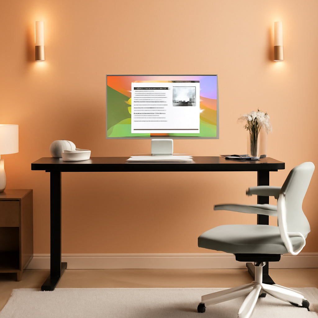 48 Inch Glass Electric Standing Desk With USB Charging