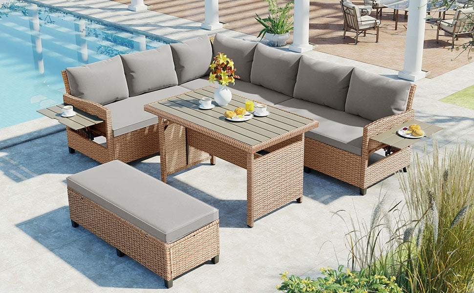 TOMAX 5-Piece Outdoor Patio Rattan Sofa Set