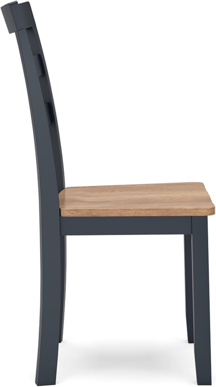 Gesthaven Solid Wood Frame Dining Chair Set 2 Blue Natural