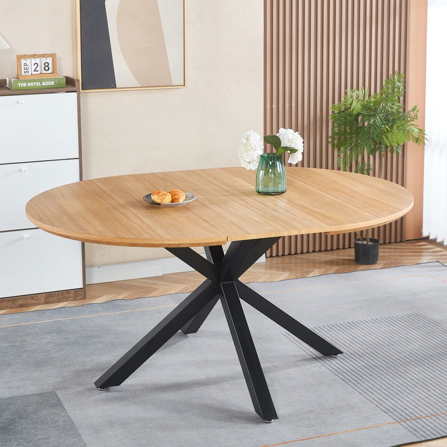 Extendable Table with Metal Legs