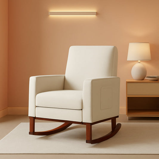 Rocking Recliner Chair With Side Pocket And Adjustable