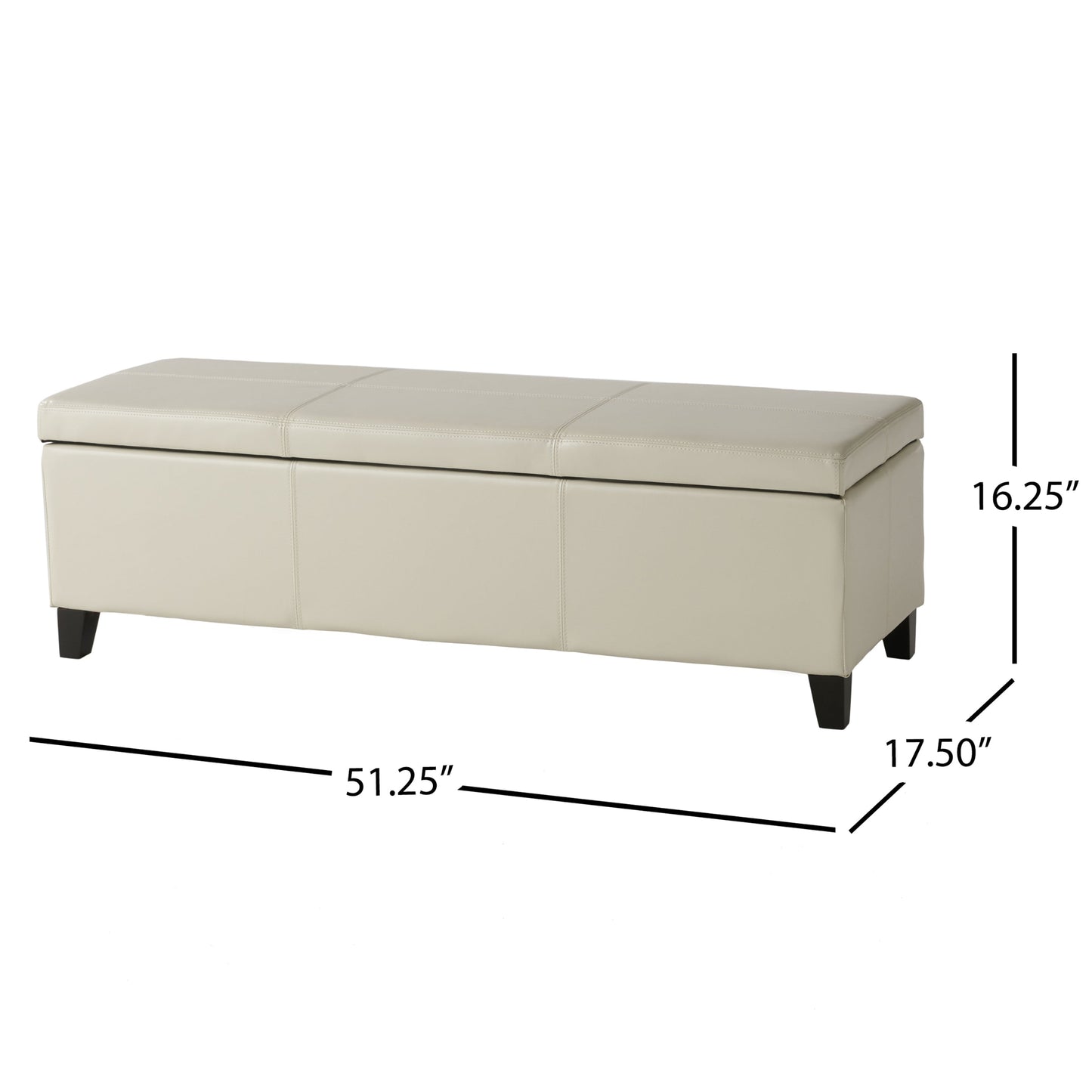 Upholstered PU Leather Storage Ottoman
