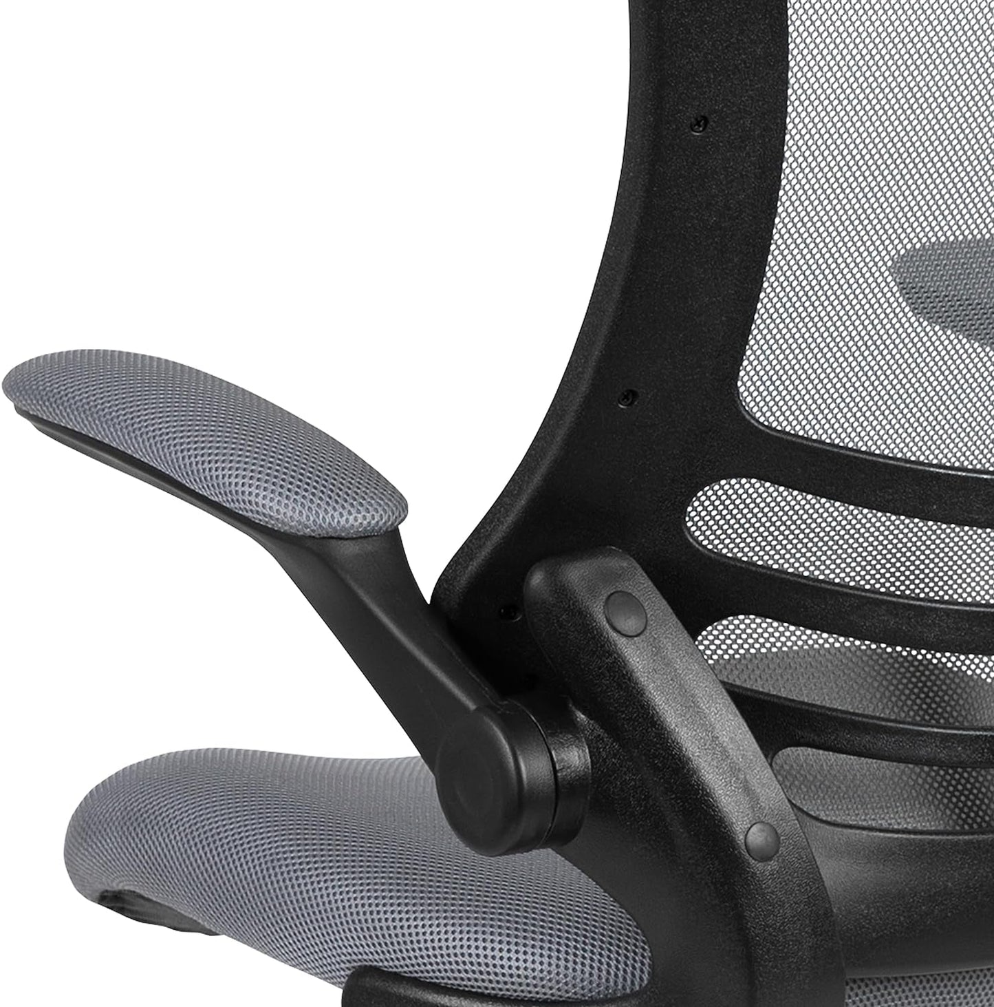 Kelista Mid Back Swivel Office Chair With Height Adjustable Dark Gray Mesh