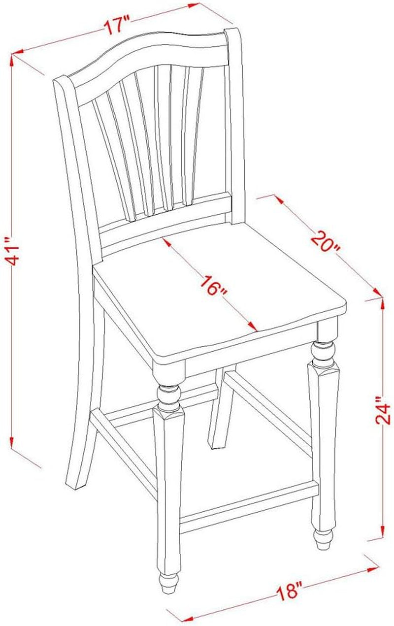 Chelsea Counter Height Barstools Slat Back Mahogany 2 Pack