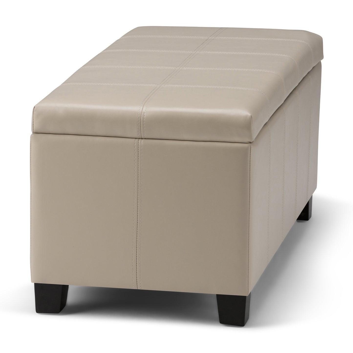 Dover 36 Inch Wide Storage Ottoman Bench in Satin