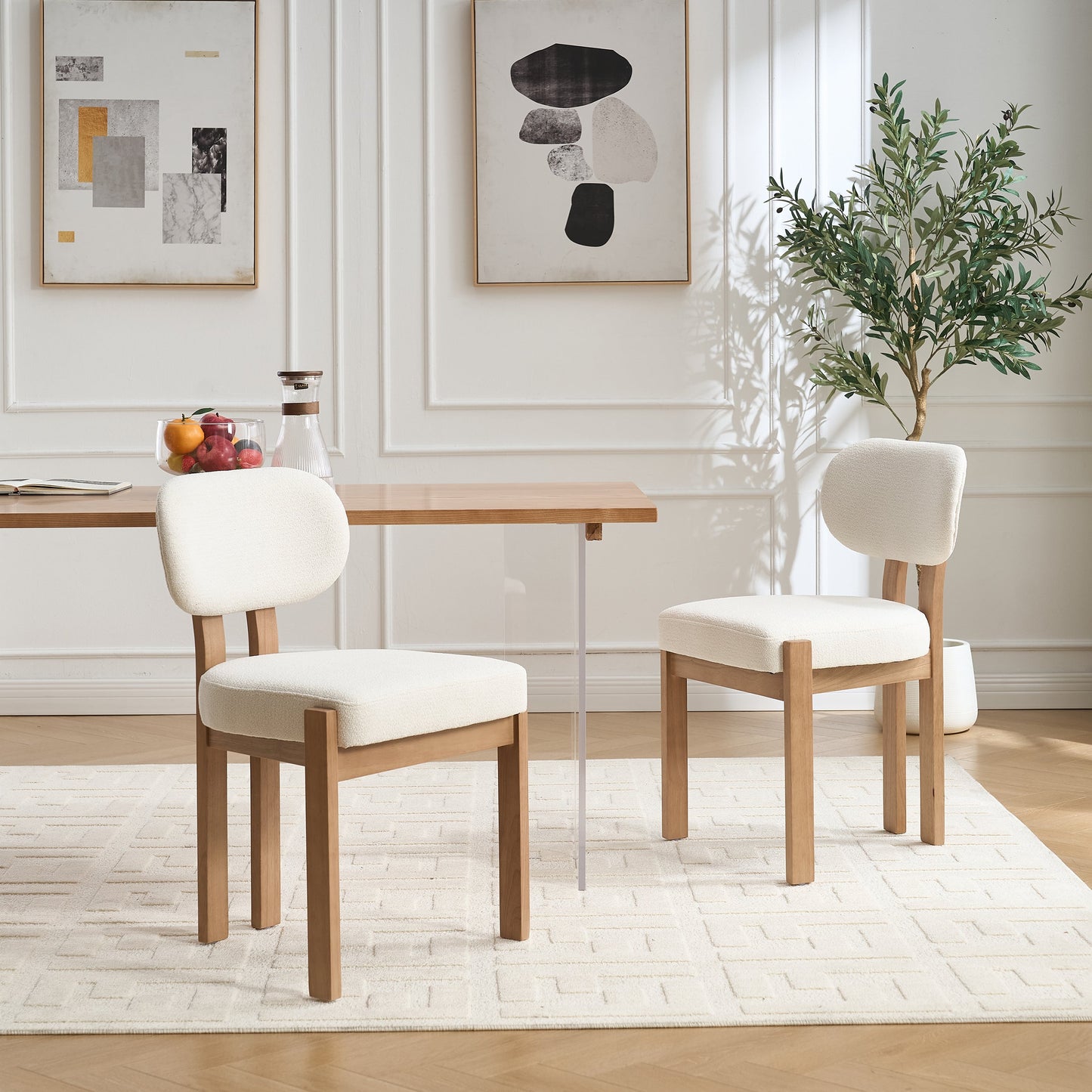 Wooden Dining Chairs Set of 2