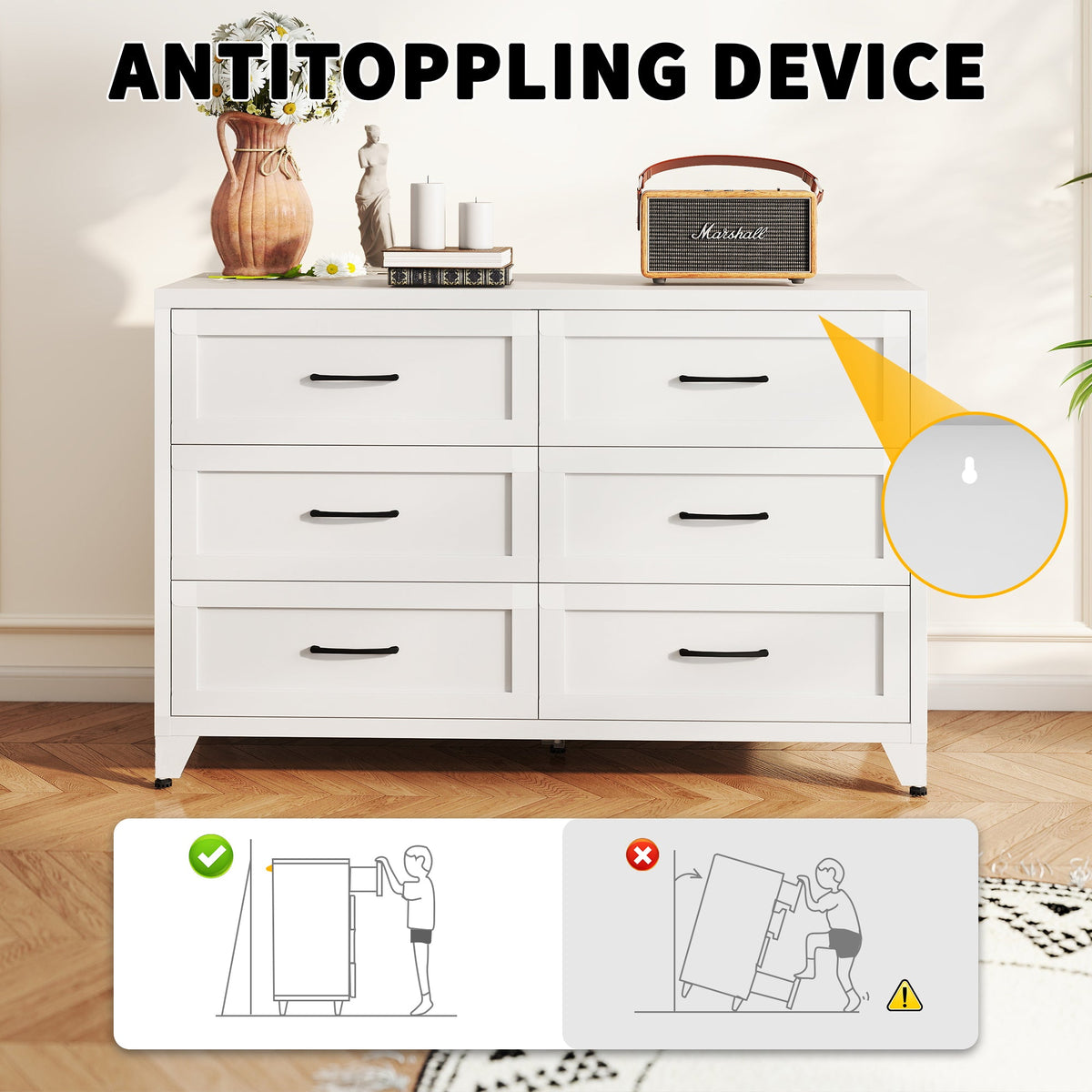 6 Drawer Dresser for Bedroom