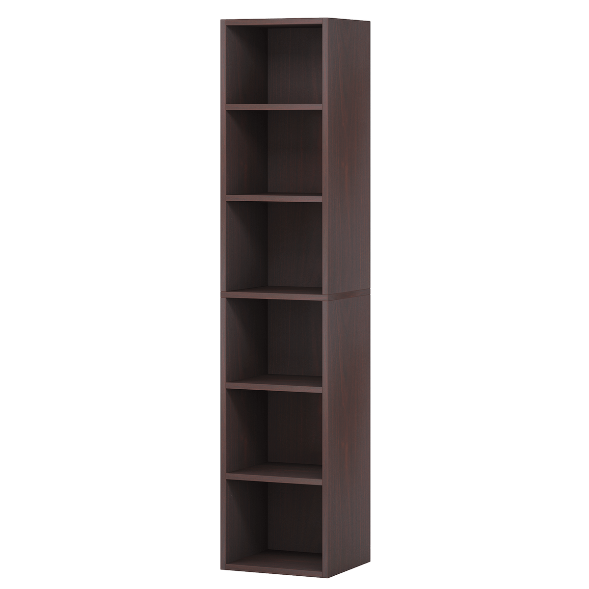 70.9" Cherry 6-Tier Narrow Corner Cube Bookcase