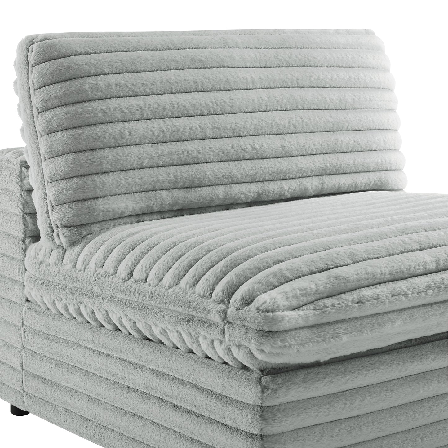 Jenny Plush Fabric Armless Slipper Chair