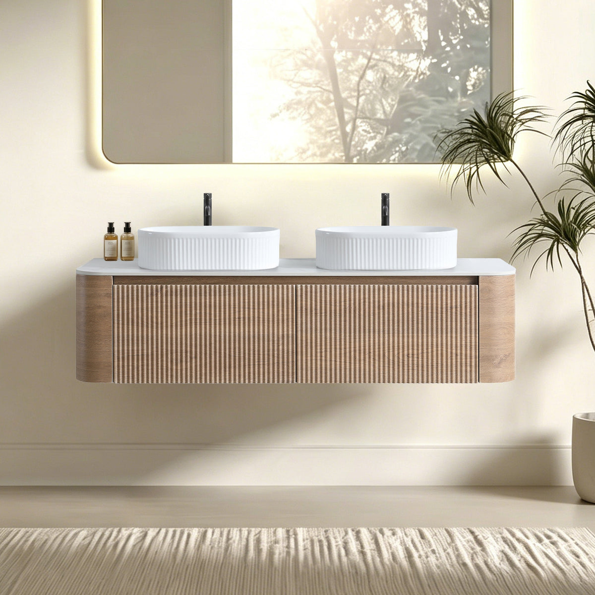 Erba 60 Inch Bathroom Vanity with Sink, Honey
