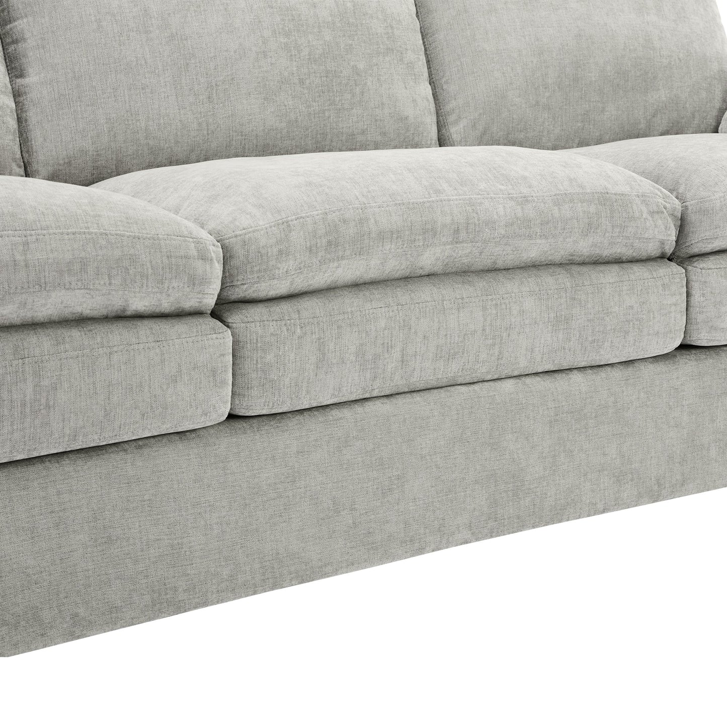 31.9' Cozy Upholstered Armchair Oversized Comfy Cloud Sofa Double Cushion Single Sofa Plush Cushion Armchair for Living Room, Light Grey