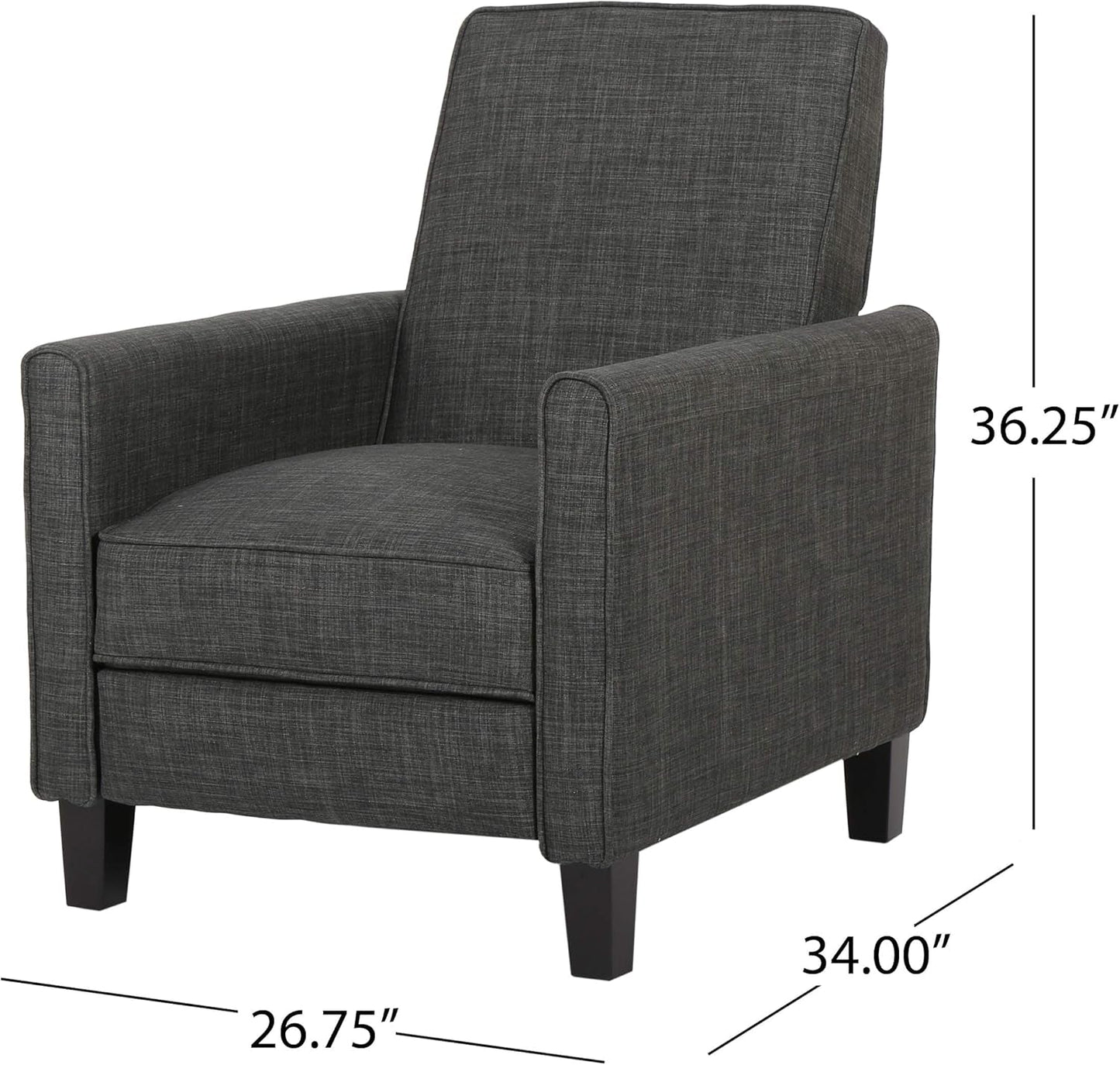 Emmie Fabric Recliner Set Of 2 Moss Gray Recliners
