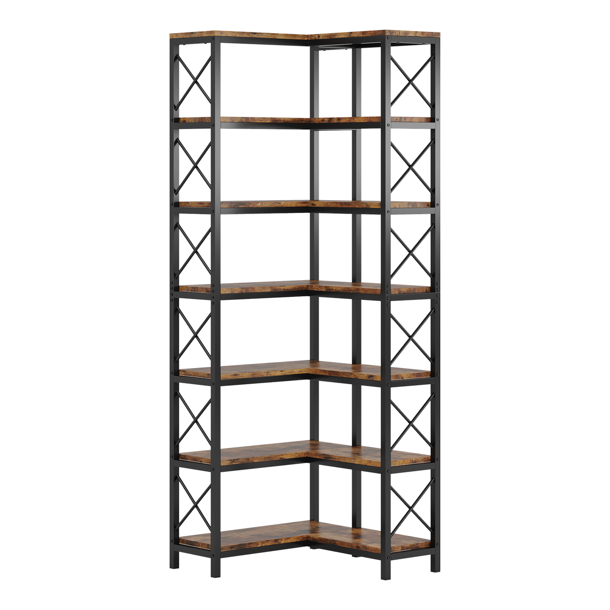 79.53" Tall 7-Tier Large Corner Bookshelf