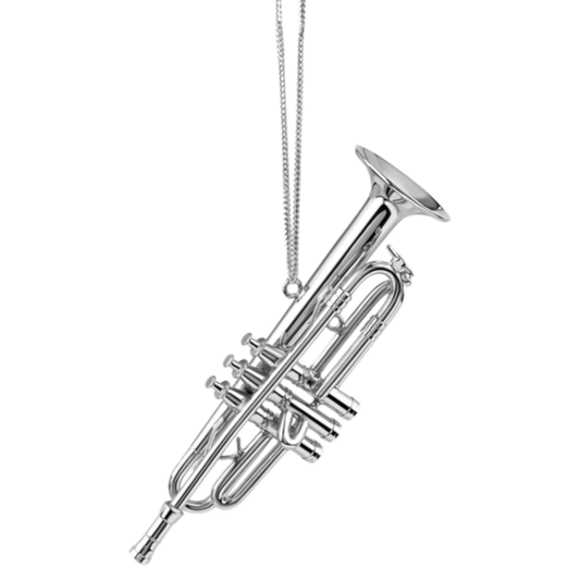 Silver Brass Trumpet Ornament