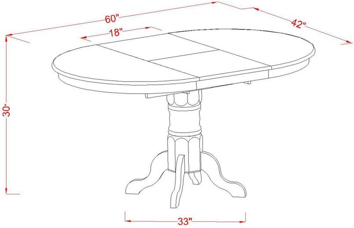 Oval Solid Wood Dining Table With Butterfly Leaf Espresso