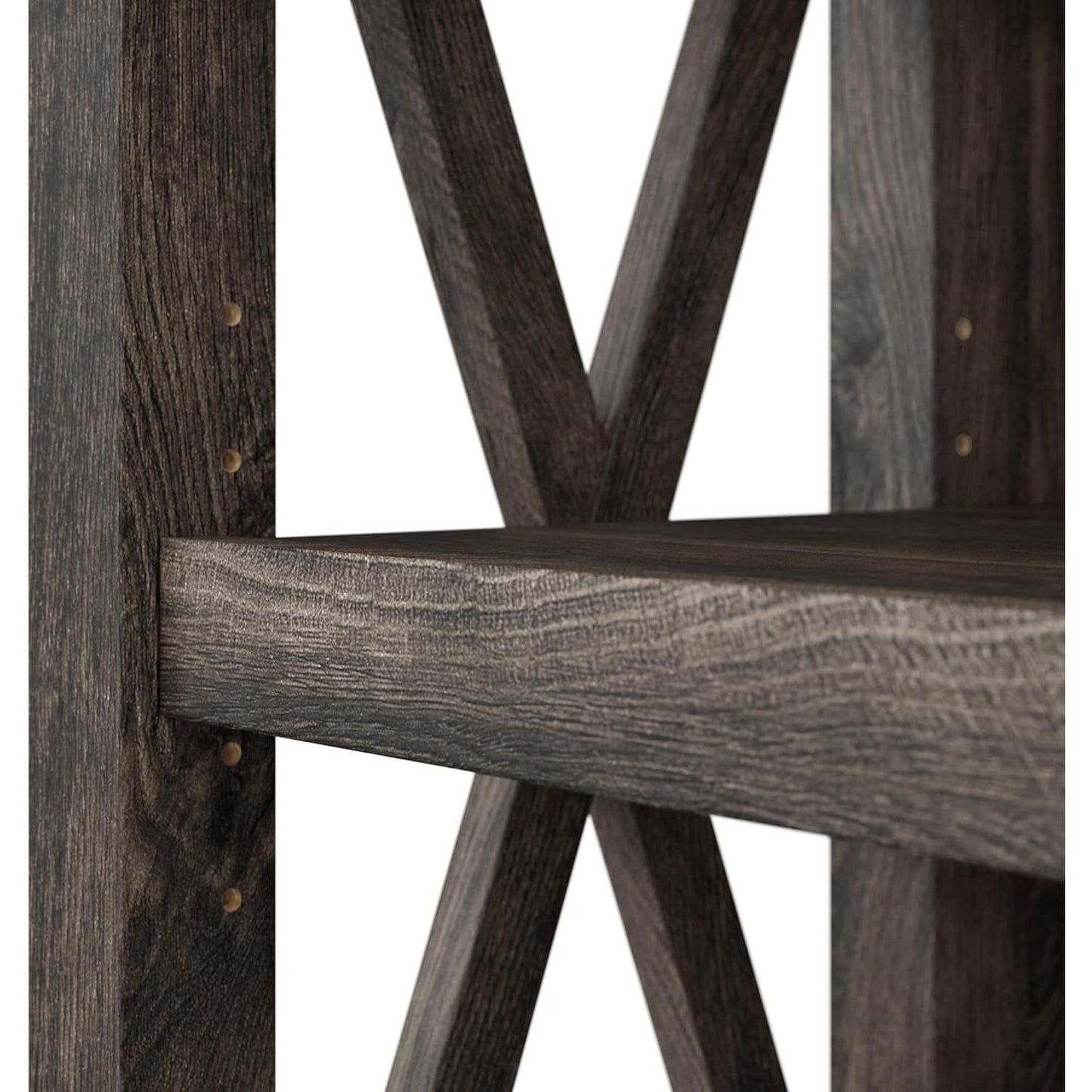 Bush Furniture Tall 5 Shelf Bookcase Dark Gray Hickory