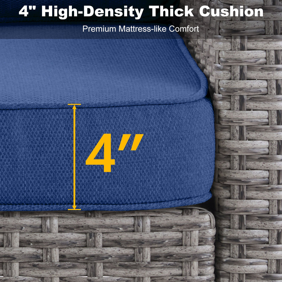 69.7" Wide Outdoor Wicker Patio Sofa, Deep Seating Outdoor Couch