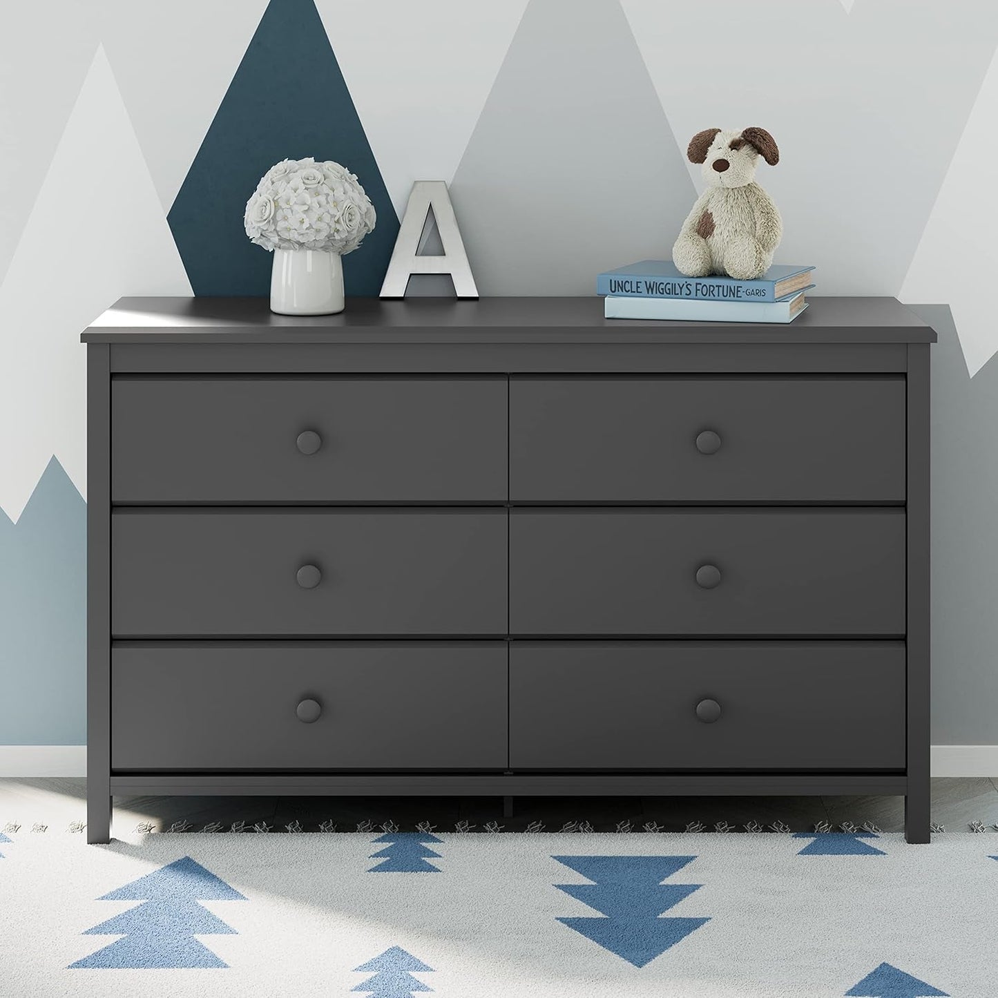 Alpine Gray 6 Drawer Dresser GREENGUARD Gold Certified