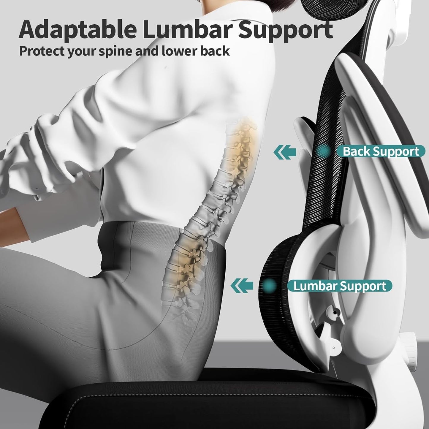 Ergonomic High Back Mesh Office Chair With Wheels Black