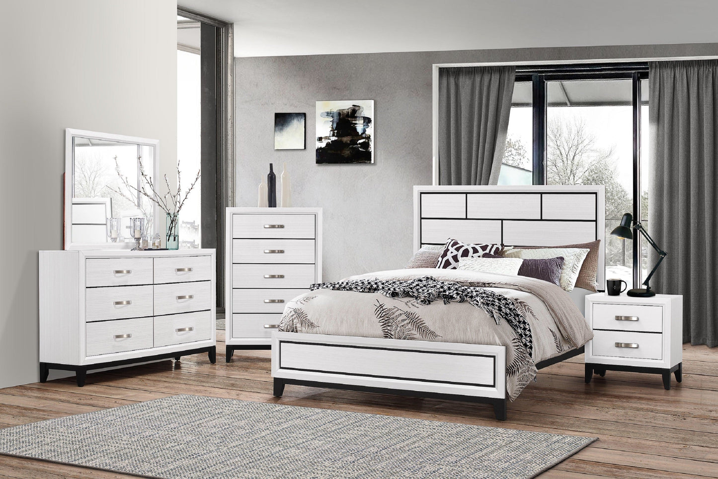 1pc Contemporary 6-Drawer Dresser