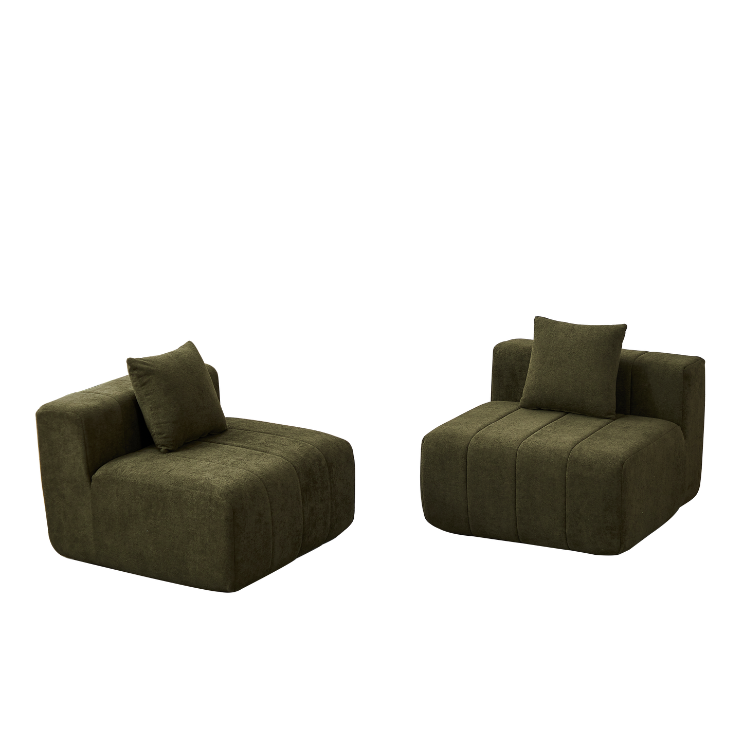 Chenille Sectional Sofa With 2 Pillows
