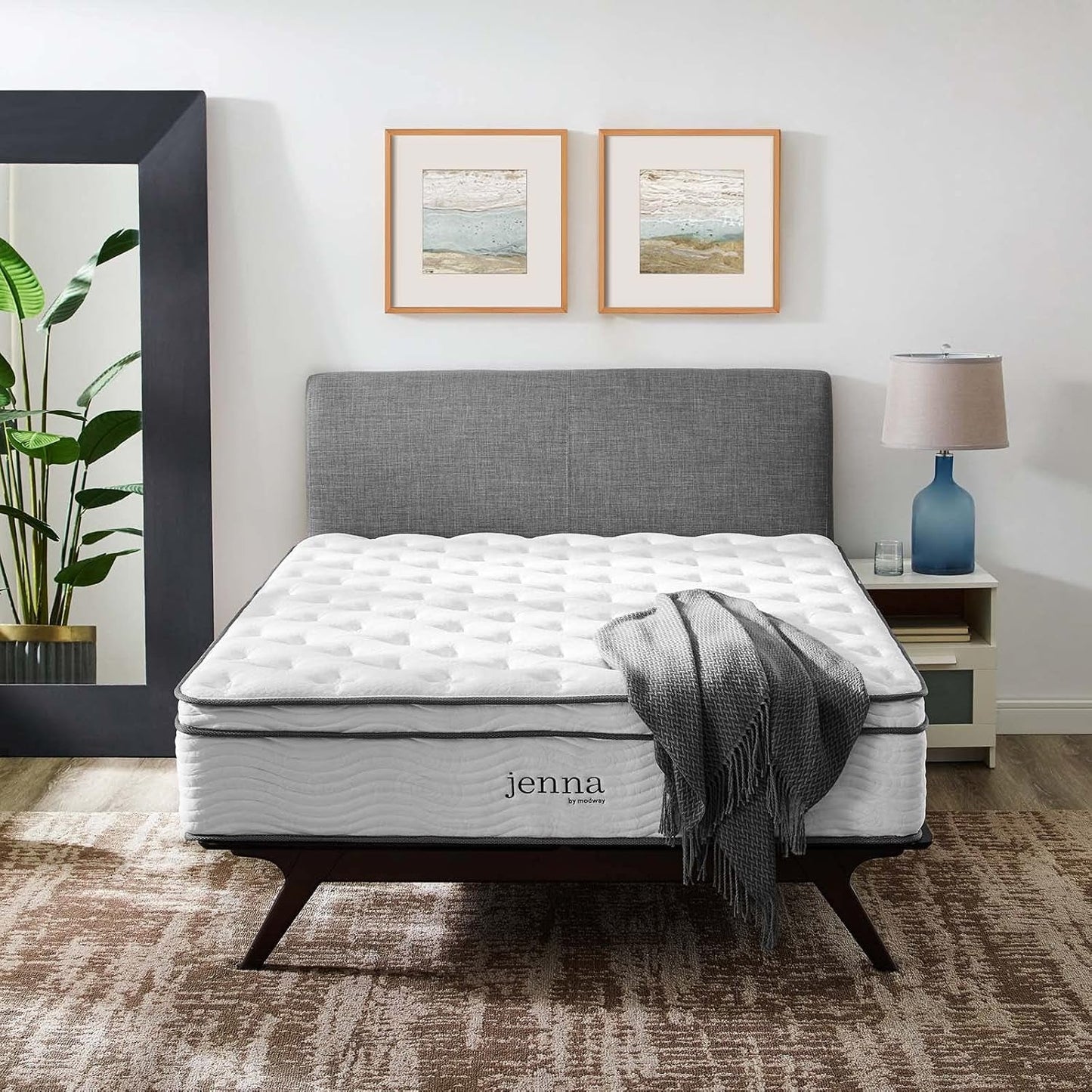 Queen Hybrid Mattress 14 Inch Memory Foam Wrapped Coils