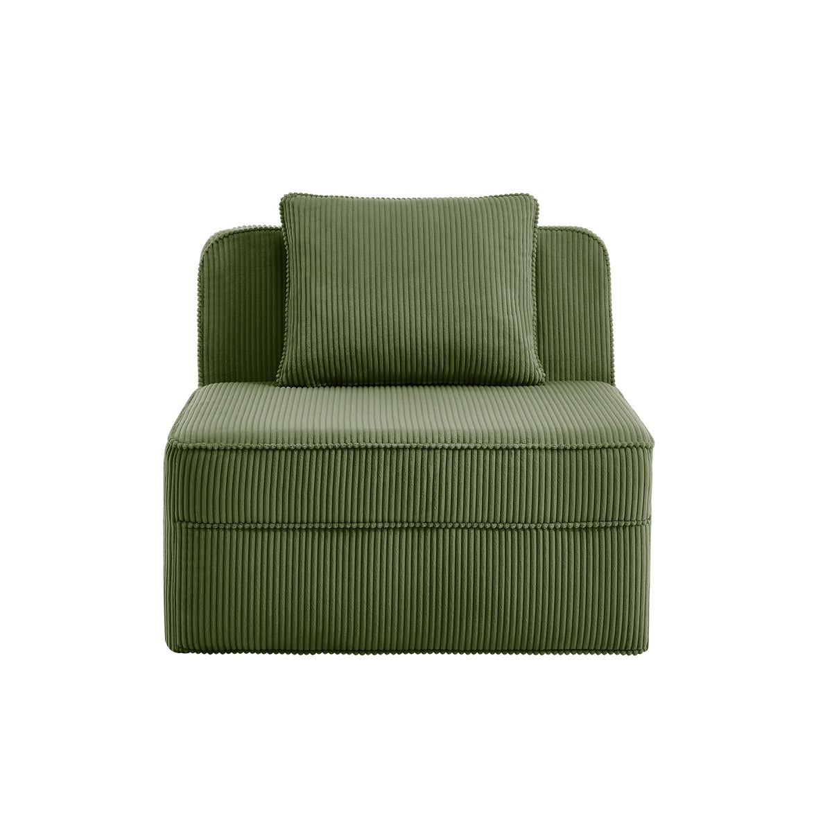 Armless Sofa with Pillow - Green
