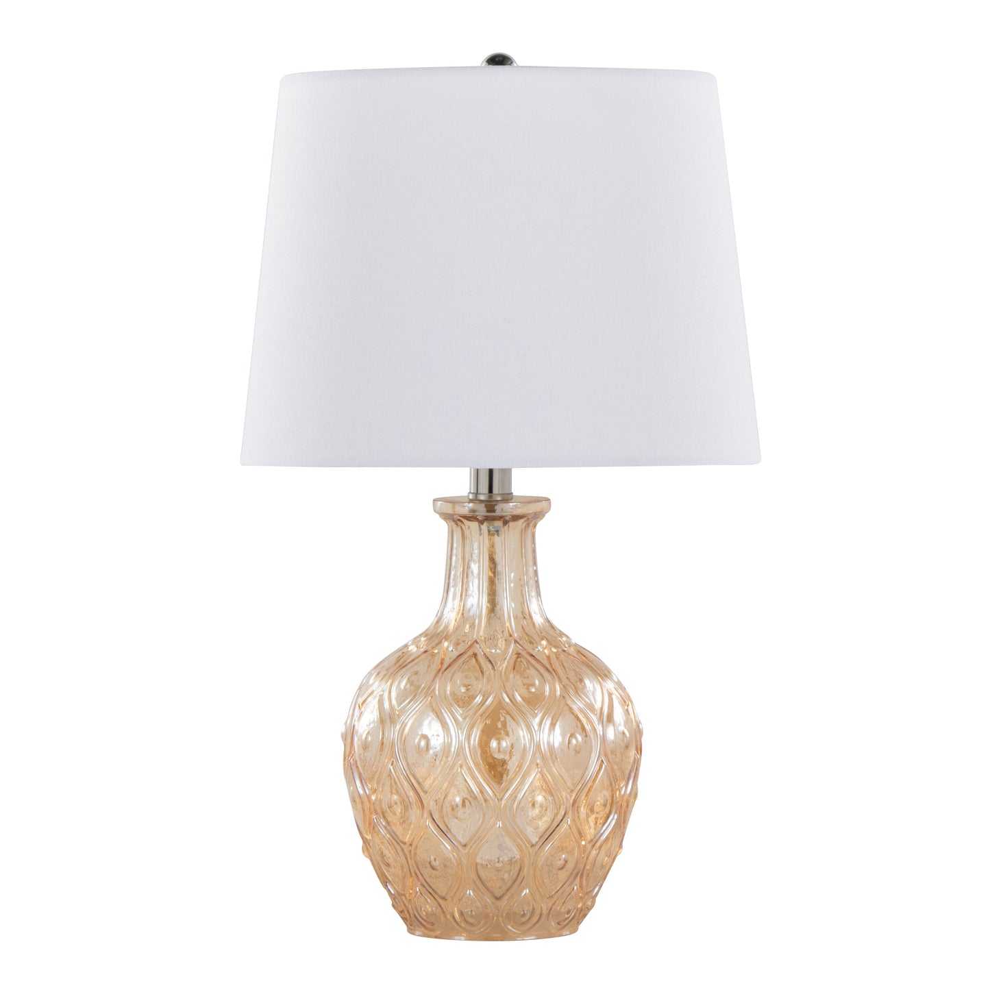 Gloria Round 20" Contemporary Glass Accent Lamp - Set of 2
