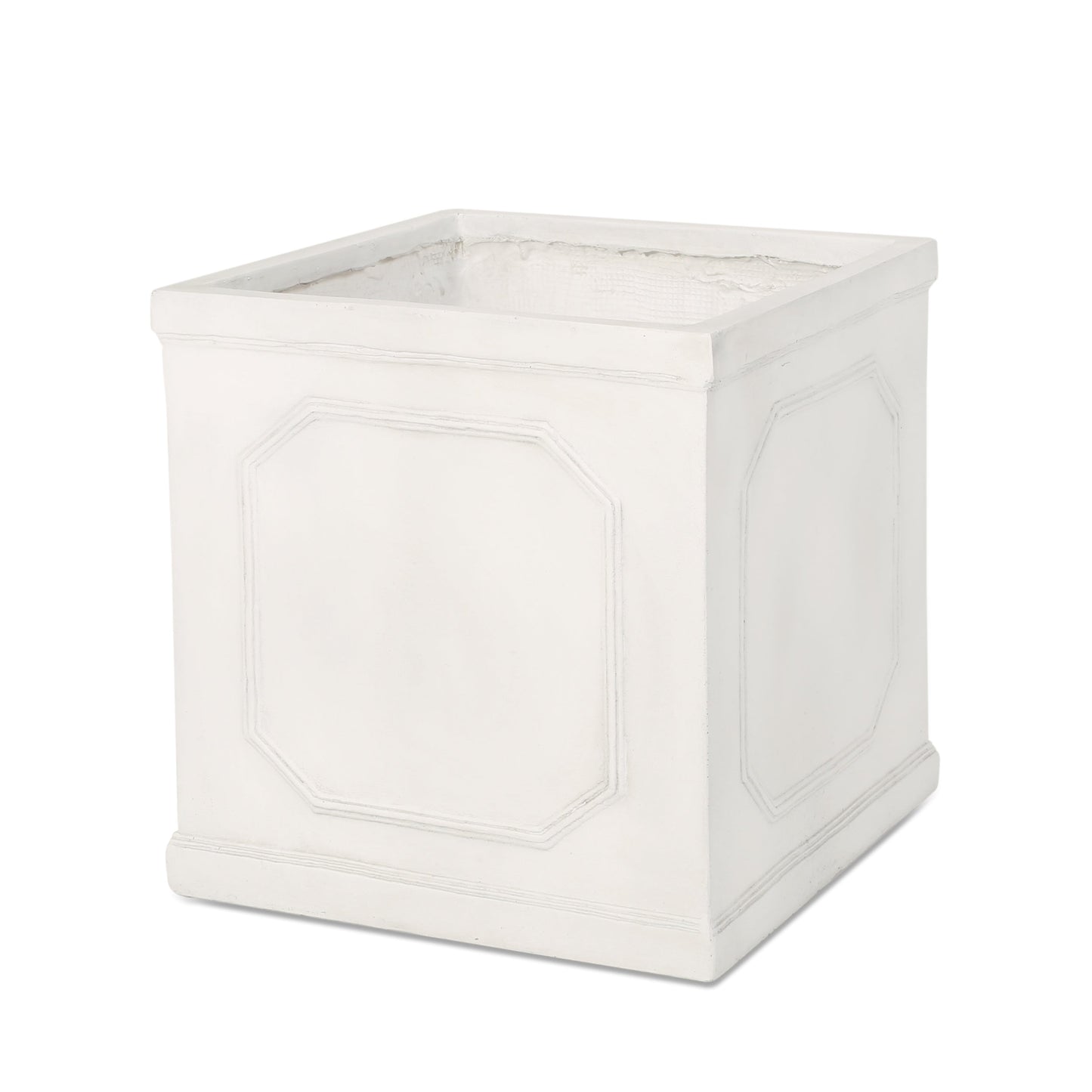 17.75 x 18.50 Antique White MGO Planter