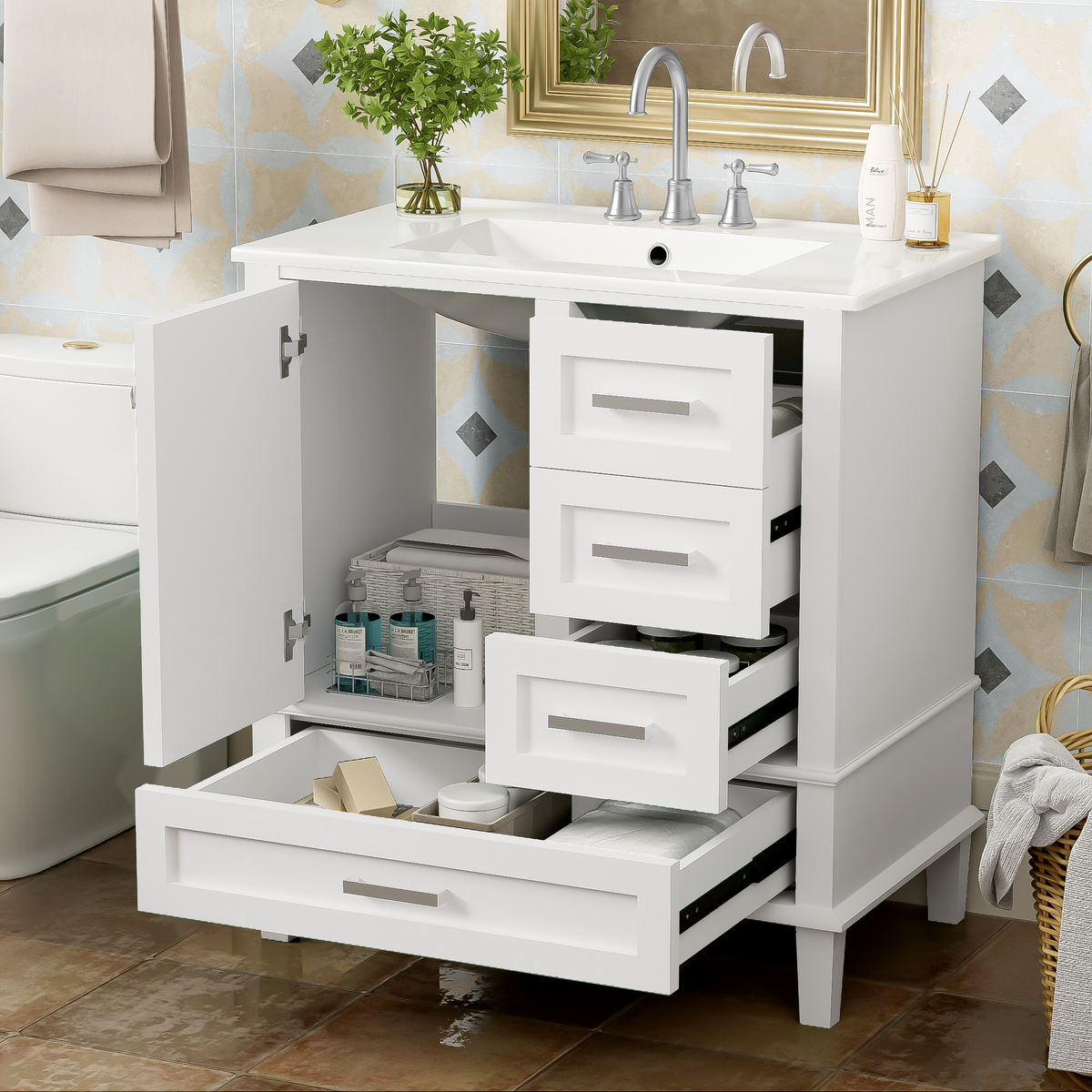 30" Bathroom Vanity with Sink Combo Set