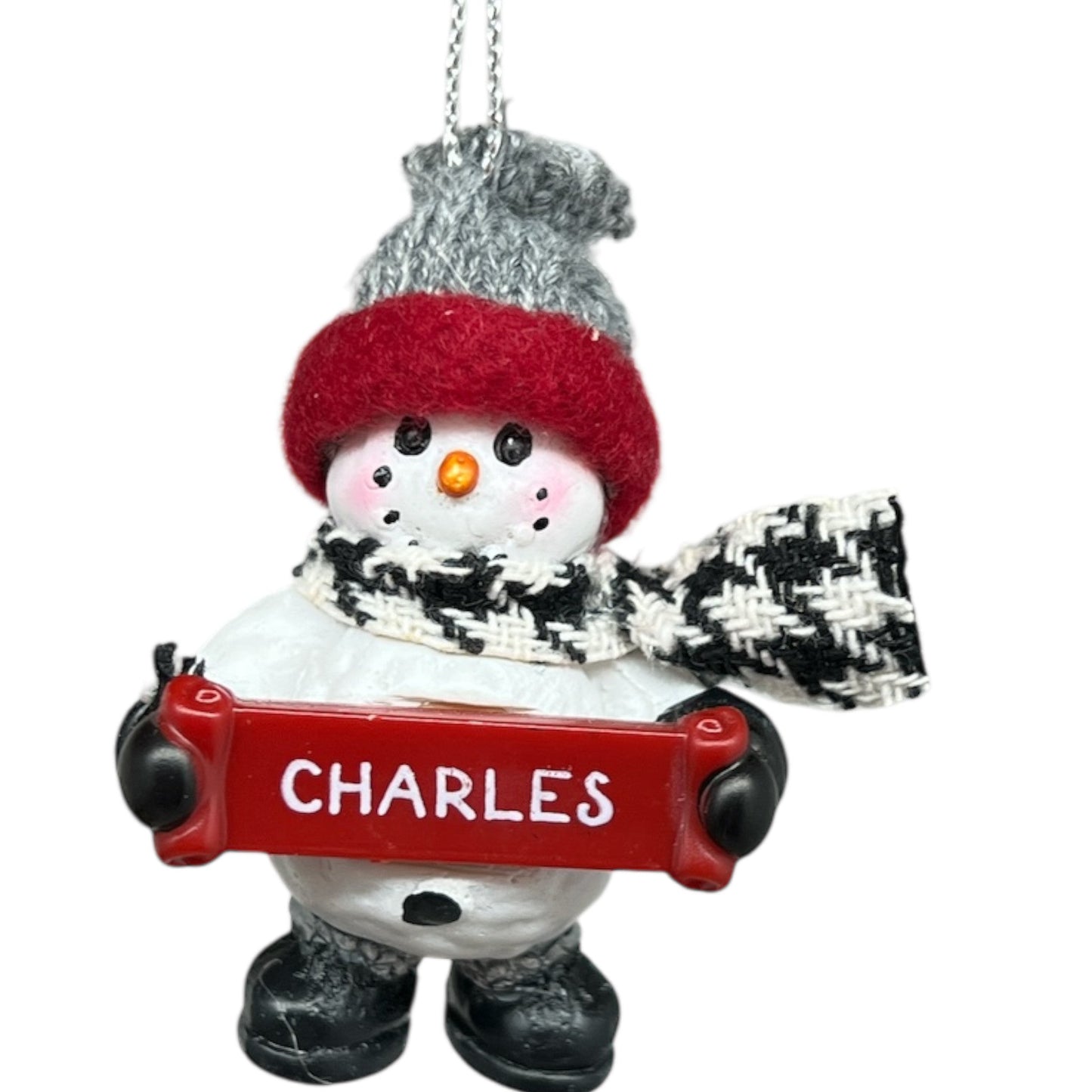 Cozy Snowman Ornament (Letters A - F) -